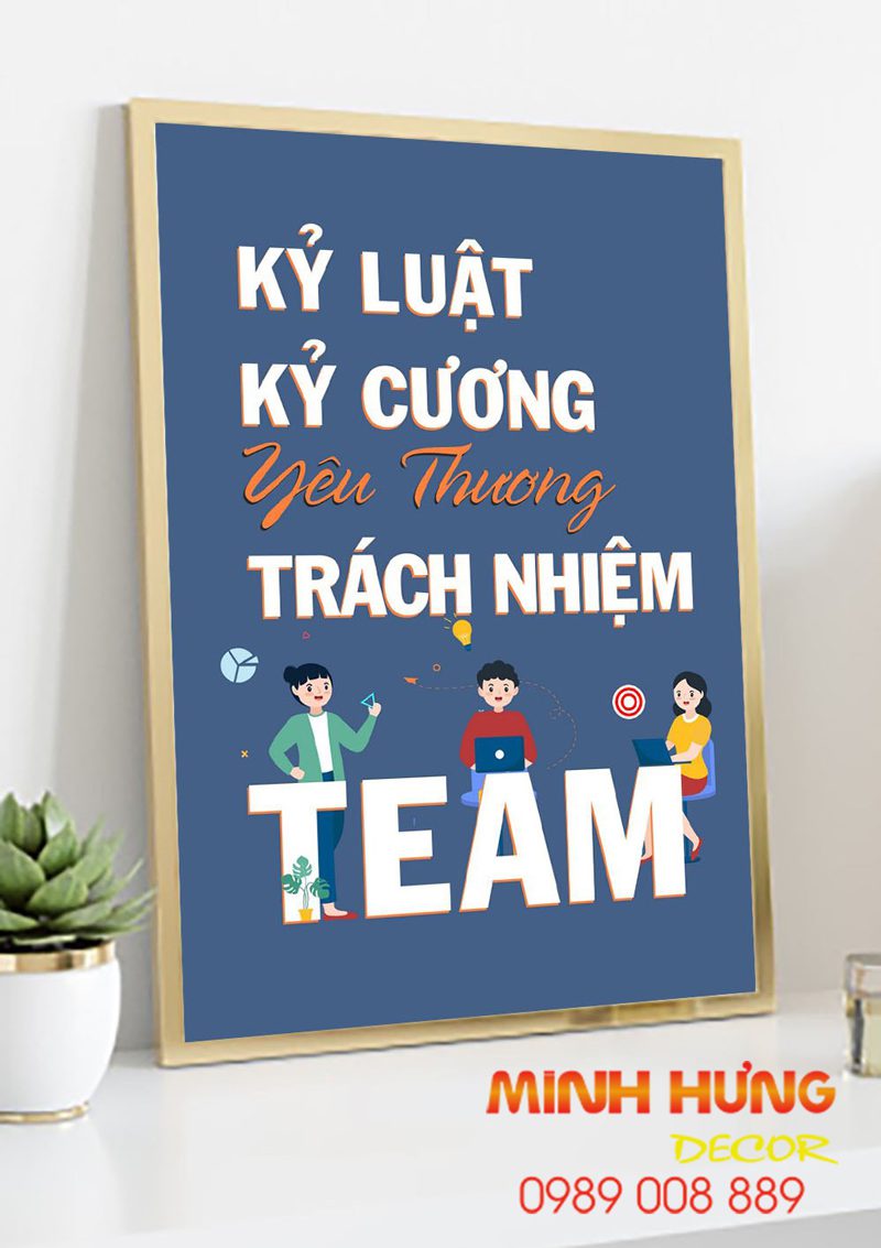 Tranh động lực văn phòng với thông điệp kỷ luật, yêu thương và trách nhiệm