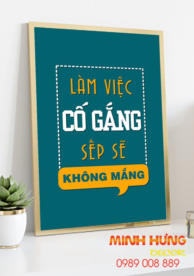 Mẫu tranh động lực dạng đứng của Minh Hưng Decor